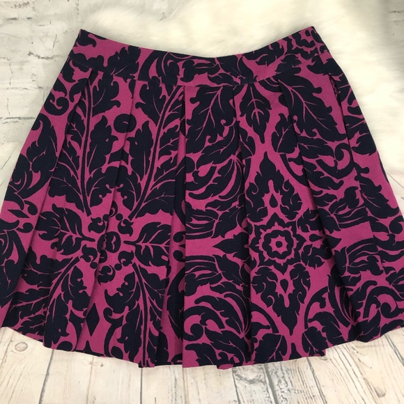 Boden Purple Navy ALine Pocket Layer Skirt 4 Short - Picture 2 of 5